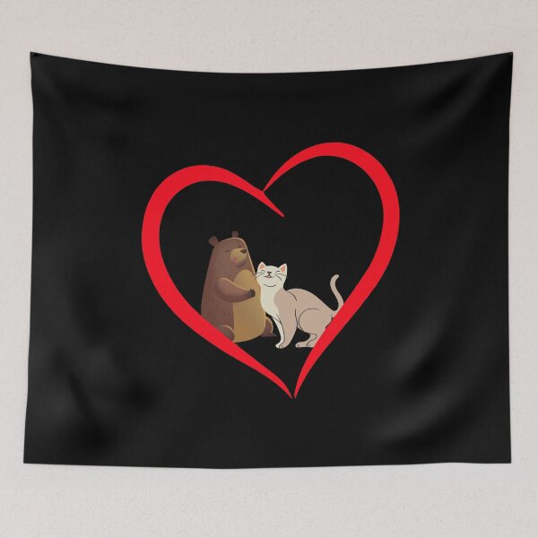 Item preview, cat and teddy designed and sold by JuniperusArt.