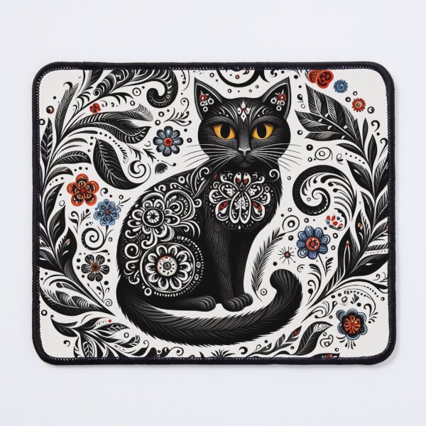 Item preview, Black Cat, folk art   designed and sold by Azrora.
