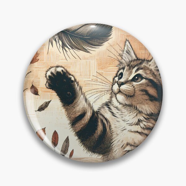 Item preview, Playful Kitten Amidst Autumn Leaves designed and sold by PictorialWhimsy.