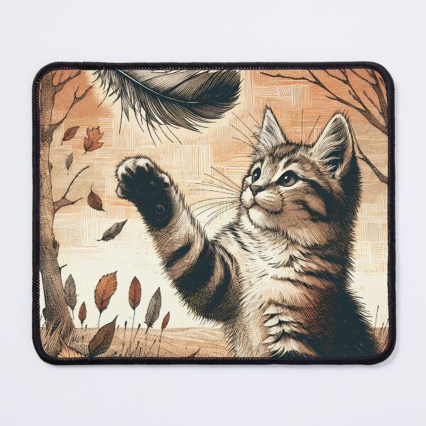 Item preview, Playful Kitten Amidst Autumn Leaves designed and sold by PictorialWhimsy.