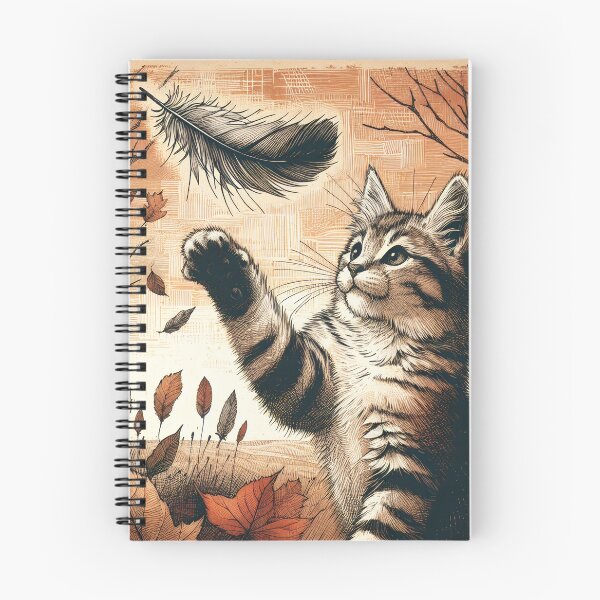 Item preview, Playful Kitten Amidst Autumn Leaves designed and sold by PictorialWhimsy.