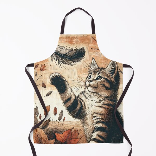 Item preview, Playful Kitten Amidst Autumn Leaves designed and sold by PictorialWhimsy.