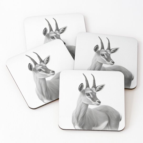 Item preview, Black and white antelope pencil drawing designed and sold by Pencil-Art.