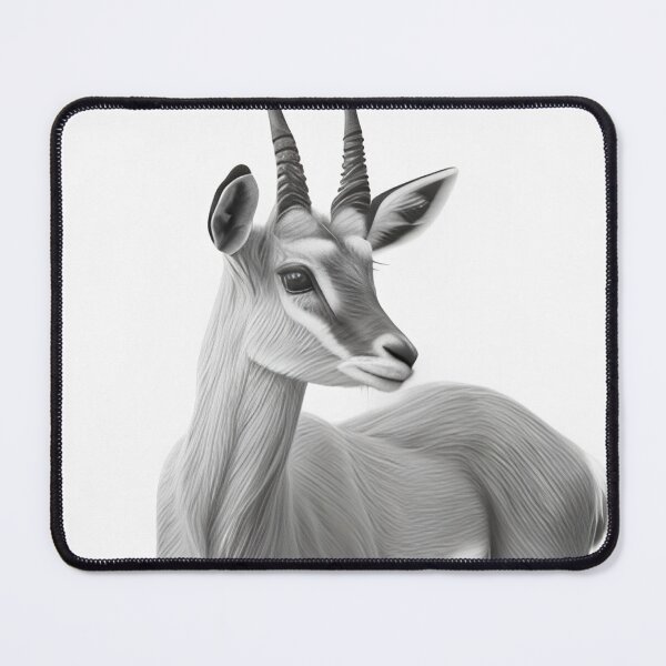 Item preview, Black and white antelope pencil drawing designed and sold by Pencil-Art.