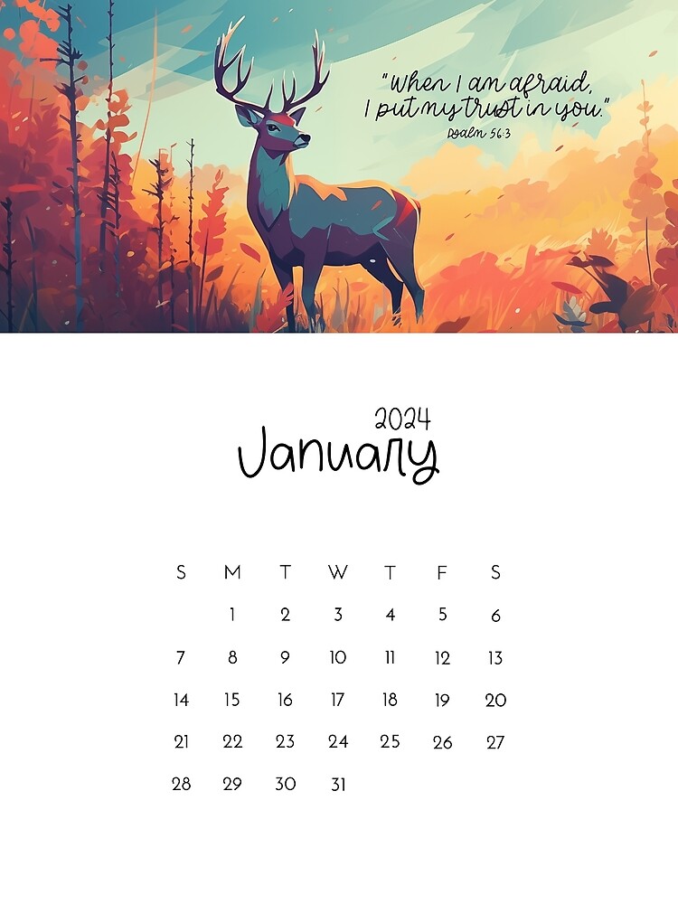 "JW 2024 Year Text Calendar January" Photographic Print for Sale by