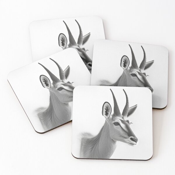 Item preview, Black and white antelope pencil drawing designed and sold by Pencil-Art.