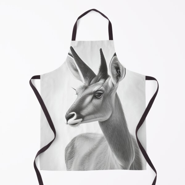 Item preview, Black and white antelope pencil drawing designed and sold by Pencil-Art.