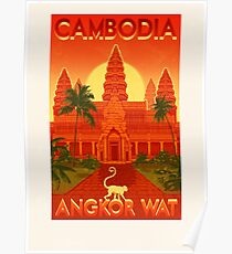 Travel Posters - Angkor Wat Cambodja Poster