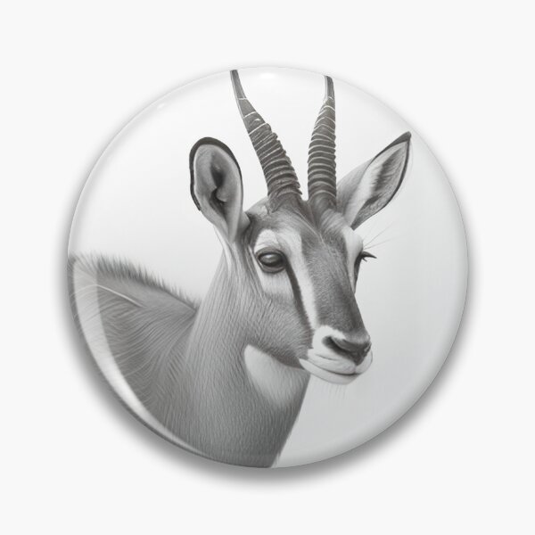 Item preview, Black and white antelope pencil drawing designed and sold by Pencil-Art.