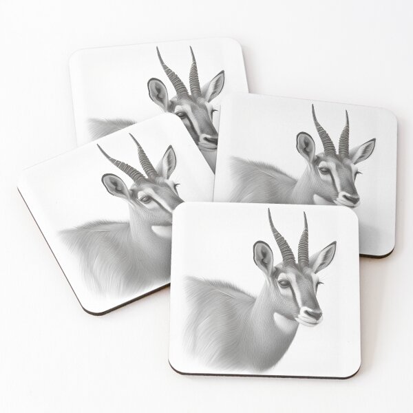 Item preview, Black and white antelope pencil drawing designed and sold by Pencil-Art.