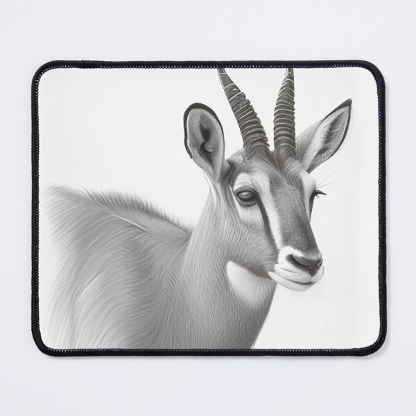 Item preview, Black and white antelope pencil drawing designed and sold by Pencil-Art.