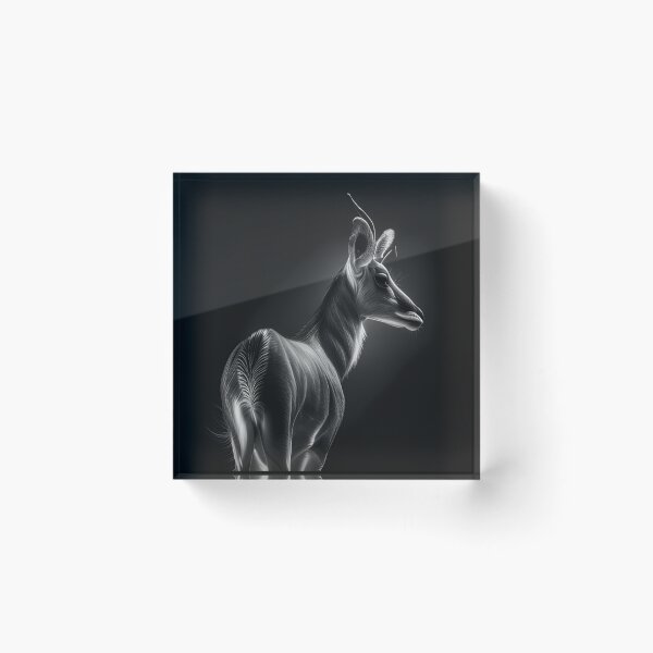 Item preview, Black and white antelope pencil drawing designed and sold by Pencil-Art.