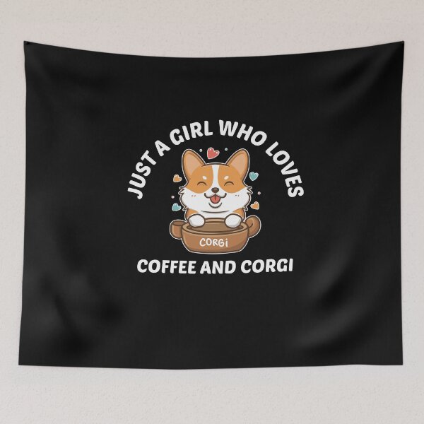 Item preview, Just A Girl Who Loves Coffee And Corgi T-shirt Design. designed and sold by Faysalfashion.
