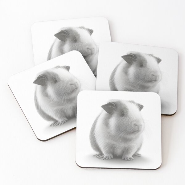 Item preview, Black and white Guinea pig pencil drawing designed and sold by Pencil-Art.