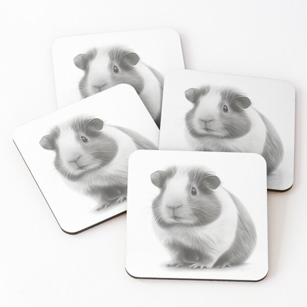 Item preview, Black and white Guinea pig pencil drawing designed and sold by Pencil-Art.