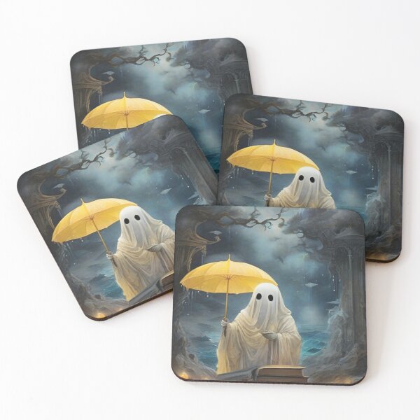 Item preview, Ghost Holding a Yellow Umbrella Reading Book designed and sold by Chonguissa Fashion.