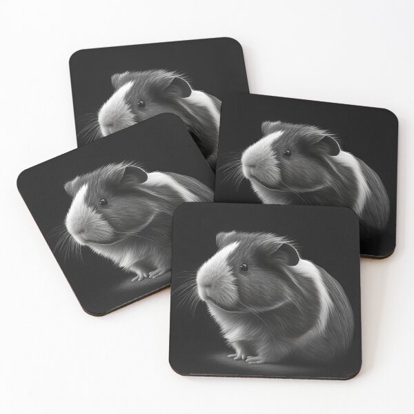 Item preview, Black and white Guinea pig pencil drawing designed and sold by Pencil-Art.