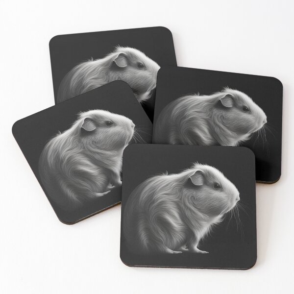 Item preview, Black and white Guinea pig pencil drawing designed and sold by Pencil-Art.