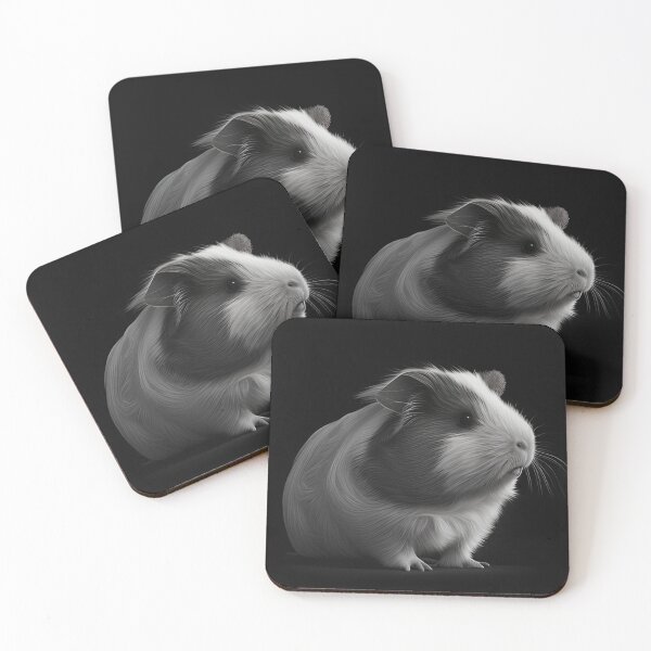 Item preview, Black and white Guinea pig pencil drawing designed and sold by Pencil-Art.