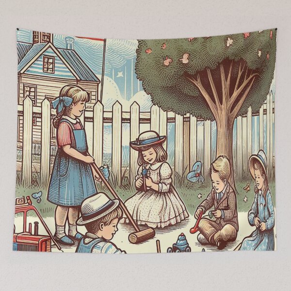 Item preview, Children Playing in a 1960s Park designed and sold by autrouvetout.
