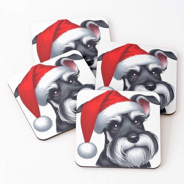 Item preview, Cute Miniature Schnauzer in a Santa Hat designed and sold by HeadTurningArt.