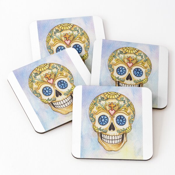 Item preview, Sugarskull day of the dead hand watercolor painting. designed and sold by Jiwsurreal.