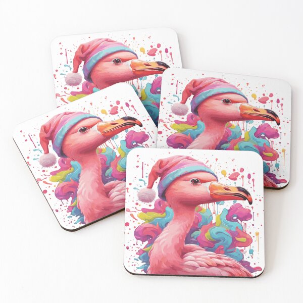 Artikelvorschau, Weihnachtsflamingo mit Weihnachtsmütze entworfen und verkauft von nyhhhh.