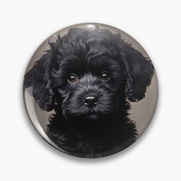 Item preview, Black Poodle puppy portrait designed and sold by PetsArt.
