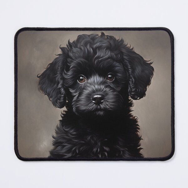 Item preview, Black Poodle puppy portrait designed and sold by PetsArt.