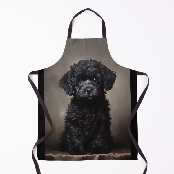 Item preview, Black Poodle puppy portrait designed and sold by PetsArt.