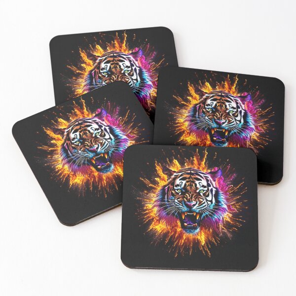 Item preview, Fractal Tiger: Energetic Neon Art designed and sold by Art Genix.