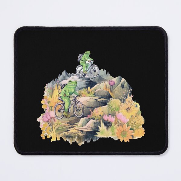 Item preview, Two cute frogs as mountain bikers designed and sold by WallGemsArt.