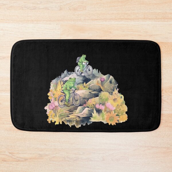 Item preview, Two cute frogs as mountain bikers designed and sold by WallGemsArt.
