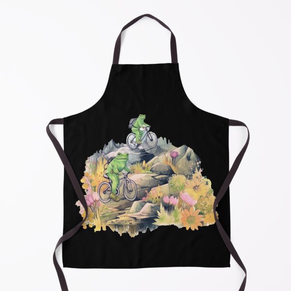 Item preview, Two cute frogs as mountain bikers designed and sold by WallGemsArt.