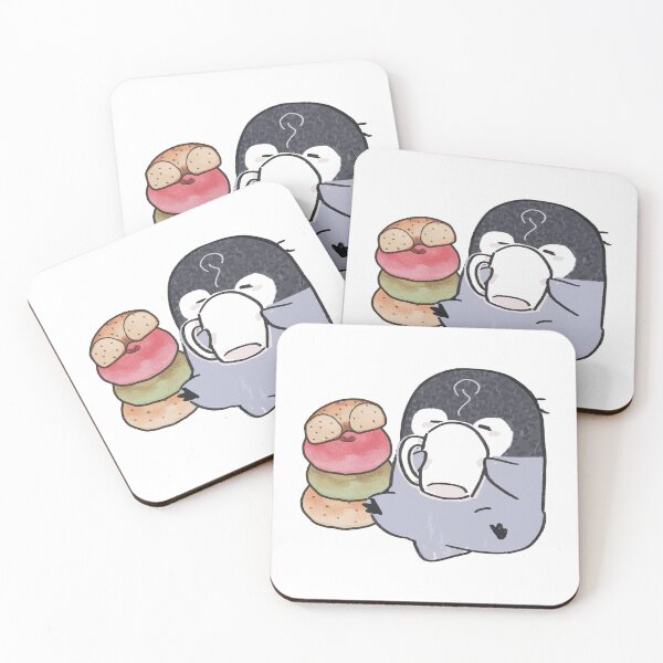 Item preview, Penguin Drinking Coffee designed and sold by chillaxcats.