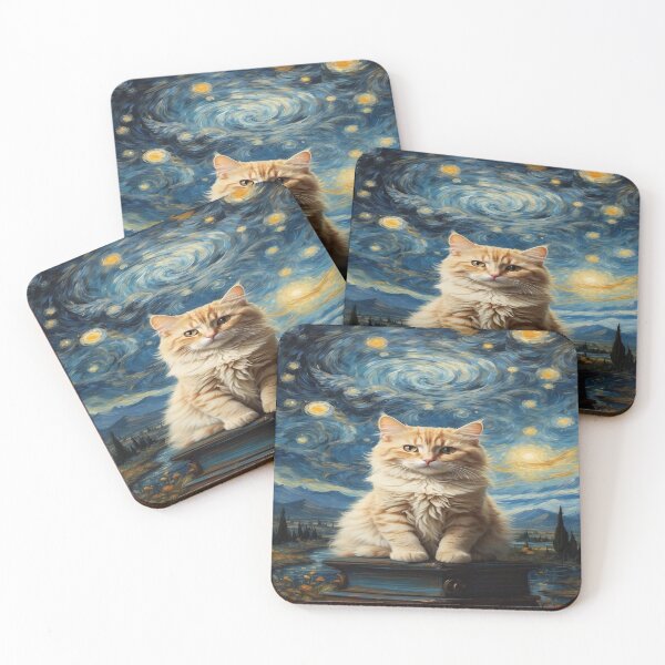 Item preview, Cute Cottagecore Van Gogh Starring Night  Calico Cat designed and sold by Chonguissa Fashion.