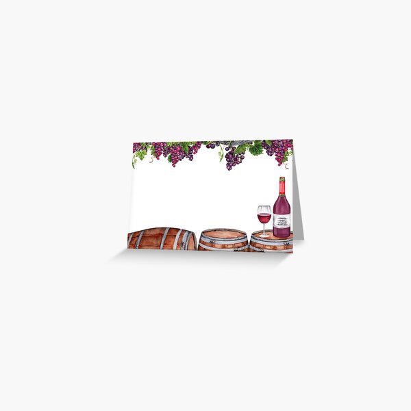 Item preview, Red Wine Bottle on Barrels Under Grapevine designed and sold by SvettyArt.