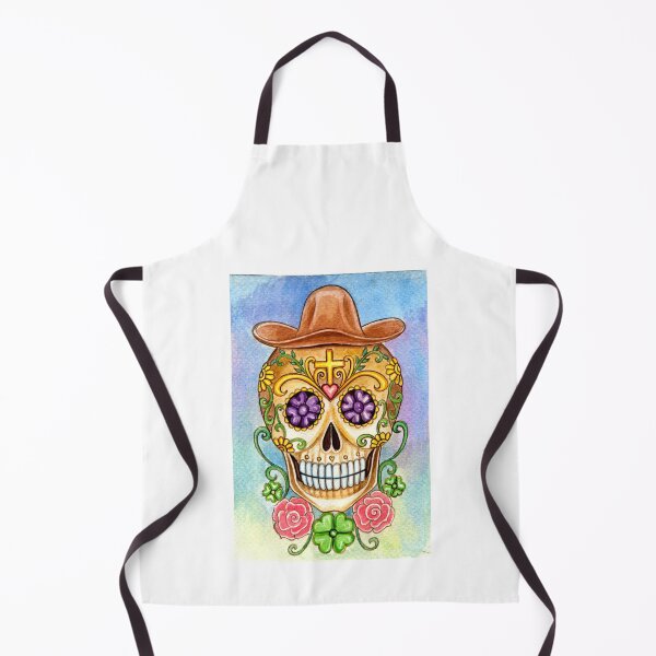 Item preview, Sugarskull day of the dead hand watercolor painting designed and sold by Jiwsurreal.