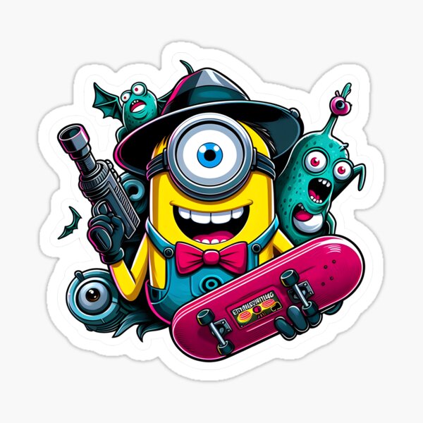 Minion Skateboarder Sticker