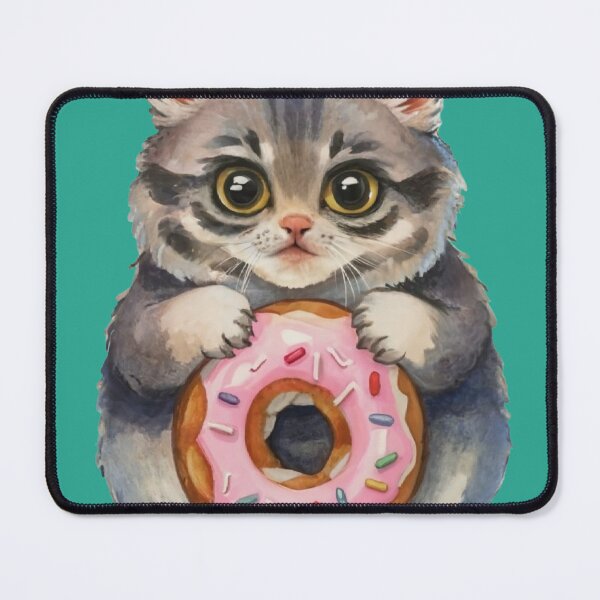 Item preview, pallas cat eating a donut designed and sold by SpectraSplendor.
