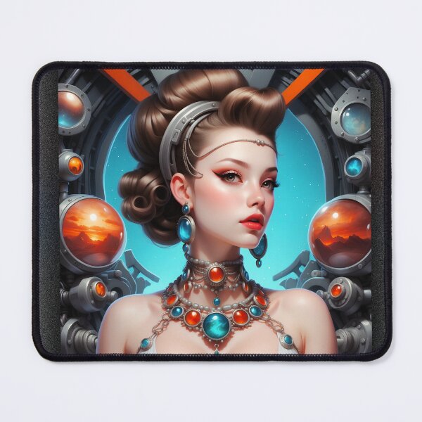 Item preview, Cosmic Fashion Of The New Age Enchanting Portrait AI Concept Art by Xzendor7 designed and sold by Xzendor7 Digital Art Creations.