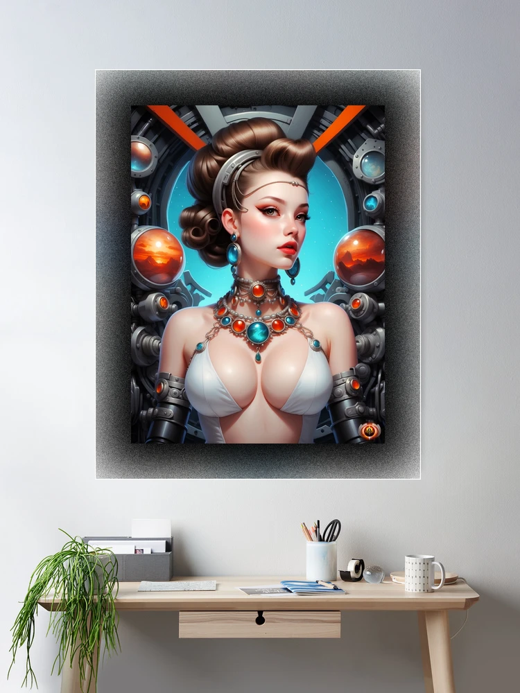 Cosmic Fashion Of The New Age Enchanting Portrait AI Concept Art by Xzendor7 Room Decor Poster Art Print