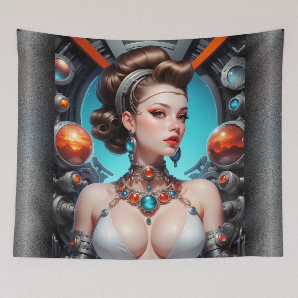 Item preview, Cosmic Fashion Of The New Age Enchanting Portrait AI Concept Art by Xzendor7 designed and sold by Xzendor7 Digital Art Creations.