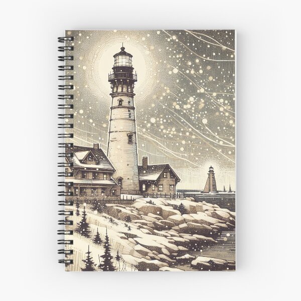 Item preview, Enchanted Lighthouse Amidst Wintry Serenade designed and sold by PictorialWhimsy.