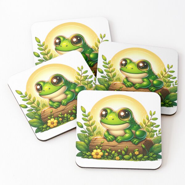 Item preview, Charming Green Froggy Moonlight Sonata - Whimsical Nighttime Art designed and sold by lubushop1.