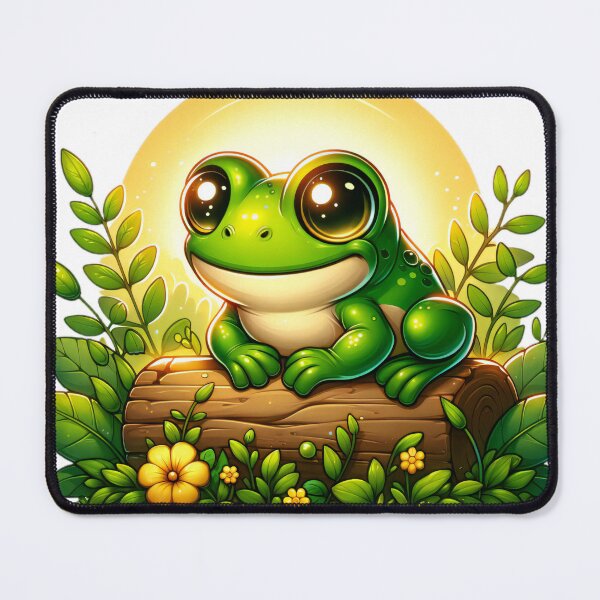 Item preview, Charming Green Froggy Moonlight Sonata - Whimsical Nighttime Art designed and sold by lubushop1.