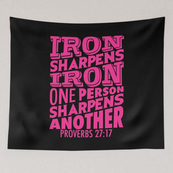 Item preview, Proverbs 27:17 Iron Sharpens Iron One Person Sharpens Another Bible Verse designed and sold by plushism.