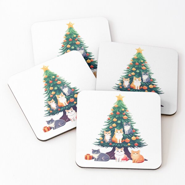 Item preview, Purr-fectly Festive: Cats by the Christmas Tree designed and sold by Sensepiphoria.