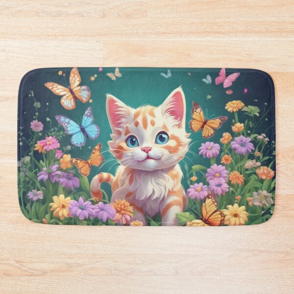 Item preview, Kitten playing with butterflies - Chic Chat Créations Ref.090 designed and sold by ChicChat.