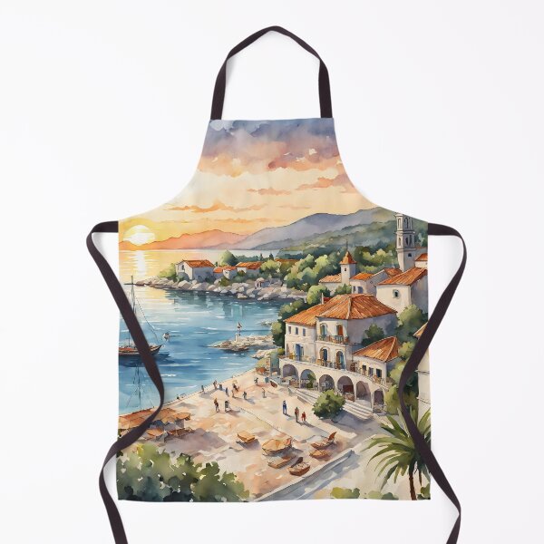 Item preview, Zaton Dreams: Watercolor Sunset on Croatia's Coast designed and sold by LSVart.